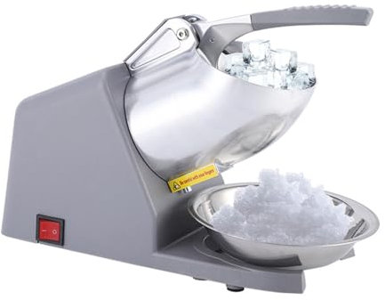 Broyeur à Glace électrique, Machine à cônes de Neige avec Deux Lames, 85 kg/h, 2200 TR/Min, Machine à Glace Commerciale avec Bol en Acier Inoxydable, broyeur à Glace Domestique for crème glacée