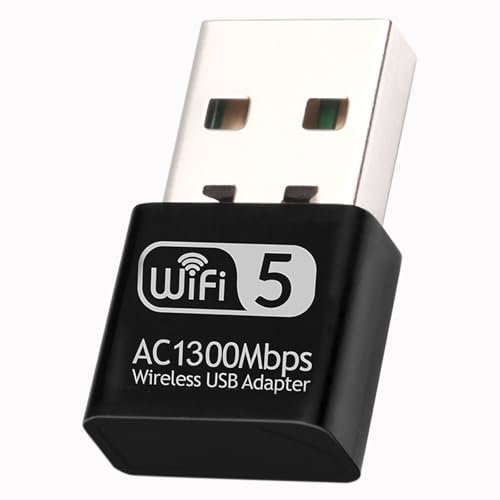 Chiavetta USB WLAN 1300 Mbps Adattatore WLAN Dual Band 2.4 GHz/5.8 GHz WLAN su PC Ricevitore Wireless WiFi Dongle per Desktop PC/Laptop supporta Windows 11/10/8.1/7/Vista Mac OS 10.9-10.15