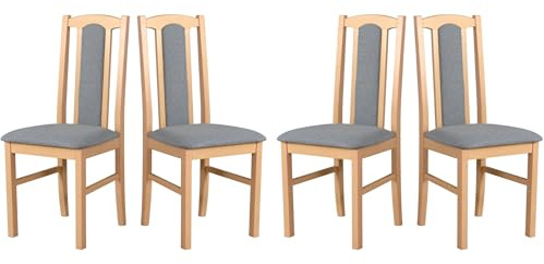 LeafDesign Esszimmerstühle Holz - Esszimmerstuhl 120 kg - Stuhl Buche Massiv - Stühle Esszimmer 4er Set - Holzstuhl - Esstischstühle - Küchenstühle 4er Set