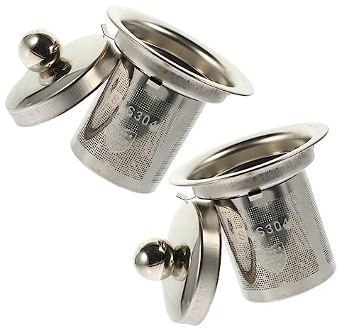KICHOUSE 2pcs Stainless Steel Loose Tea Leaf Infuser Tea Filter Strainer for Teapot Replacement High Temperature Resistant Lightweight Design for Home Kitchen Use