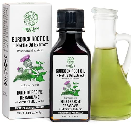 Siberian Green Burdock Oil with Nettle Oil Extract – 100ml Natural Siberian Hair Loss Burdock Root Care – Easy to Apply Hair – Anti-Dandruff Scalp Stimulates Growth