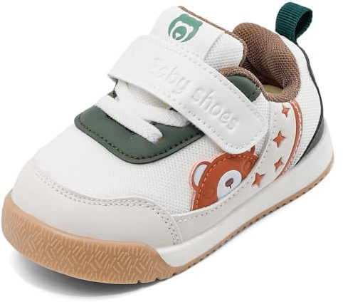 LACOFIA Zapatos Primeros Pasos Bebé Niña Niño Zapatillas Respetuoso Bebé Calzado Bebé Zapatos Respirable con Suela Goma Antideslizante Blanco 19(CN 17)