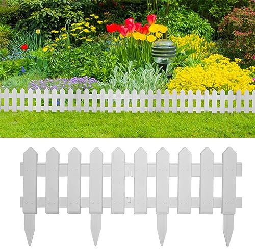 Lot de 25 bordures de pelouse blanches flexibles en polypropylène de 10 m pour décoration de jardin, parterres de fleurs, potagers, chemins et paysages