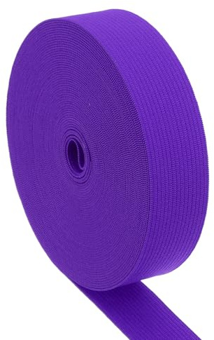 PATIKIL Bande Elastiche per Cucire 1 x 11 Iarde, Cordone Elastico Ad Alta Elasticità Banda Piatta Allungabile Spago Elasticizzato per Cucire Vestiti Cinture Pantaloni Vita, Viola Scuro