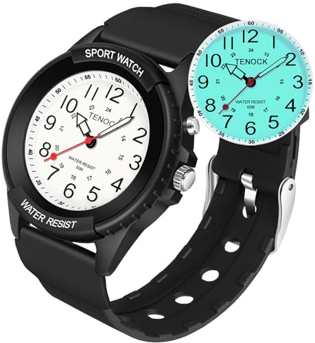 TENOCK Analog Watches for Women Nurses 50M Waterproof, Night Light & 12/24H