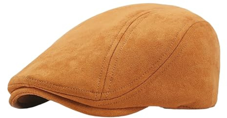 HIQIU Optik-Wildleder Schiebermütze Herren Barett Cap - Vintage Schirmmütze Herren Flat Cap Damen Freizeit Newsboy Cap Baskenmütze