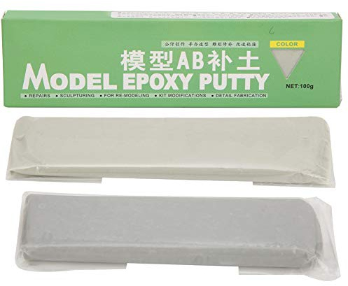 Modellreparatur AB Schnelltrocknen Kitt 100G Hochfestige Modellierungsfüllerton für Spielzeugmodelle und Formen weiß grau optional (100g Bodenauffüllung grau)
