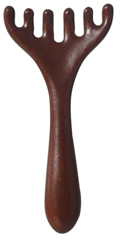 Pettine massaggiante per cuoio capelluto, pettine massaggiante per capelli, strumento per raschiare, rastrello per dragaggio meridiano, struttura in legno di sandalo, design portatile, ideale per