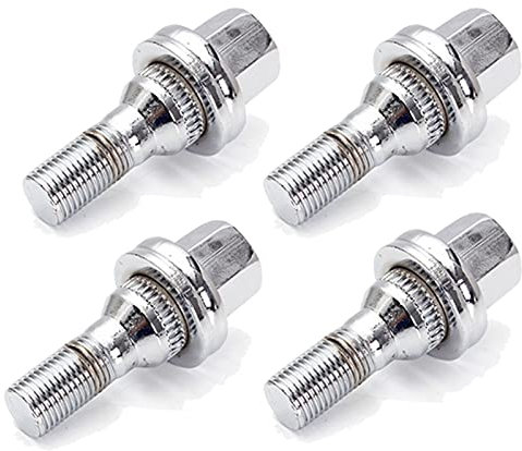 Wheel Security Bolts,Locking Lug Nuts 4/16PCS M12x1.25 17mm Car Aluminum Chrome Wheel Bolts Nuts Kit Fit use for Peugeot 1007 206 207 406 407 607 2000-2008(4PCS)