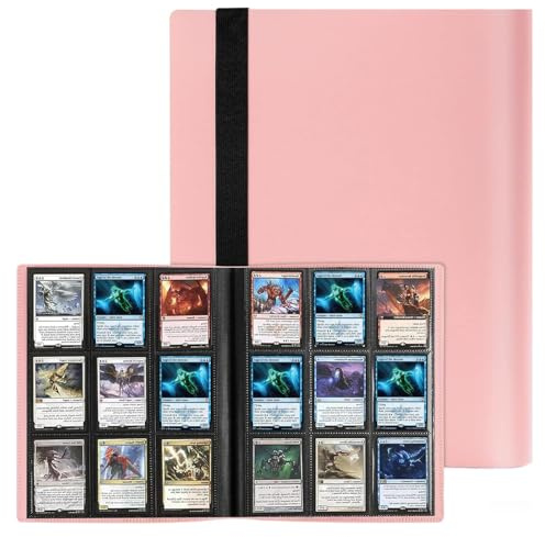 Eastrise 9-Pocket Trading Card Binder, Pocket Trading Card Album, 20 Pages Holding 360 Pockets, Durable PU Album for MTG, Pokemon, Yu-Gi-Oh, Football, and Sports Cards (Pink/20 Sheets 360 Pockets)