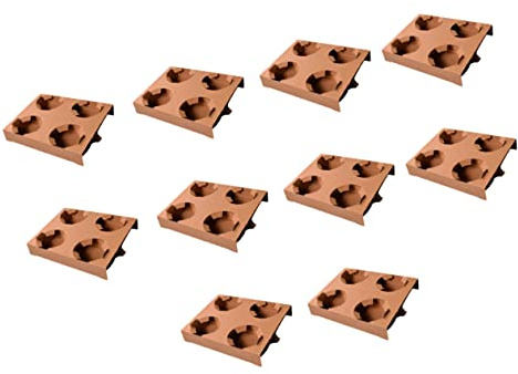 Mikikit Portavasos de 4 Orificios 10 Piezas de Papel Marrón