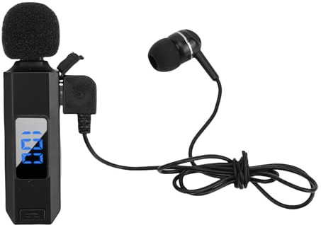 VELATEMOR Bluetooth i öronhörlurar, Lavalier Microphone Singe Ear Hörlurar med Samtal Vibration Digital Display, Lång Standby -tid för Mobiltelefoner PC TV -datorspel Trucker Work
