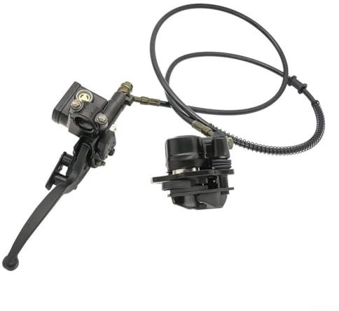 URPIZY Set completo per freno posteriore idraulico Master cilindro pinza freno per 110 Cc 125 Cc 140 Cc ATV Quad Dirt Bike con manubrio da 22 mm, colore nero