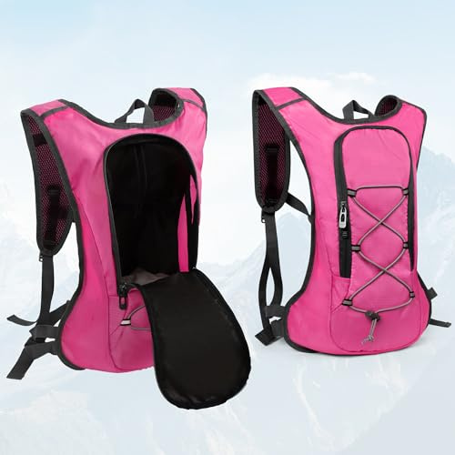 10L Fahrradrucksack wasserdicht, MTB Rucksack mit Regenschutz, Leichter Trinkblasen Rucksack für Damen Herren, Sportrucksack für Radsport Trekking Laufen (Rosa)