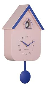 Karlsson Wanduhr Dupla Color Cuckoo - Rosa - 21.5x21.5x41.5cm - Rechteck - Kunststoff - Wanduhr Modern Wohnzimmer - Wanduhren - Kuckucksuhr