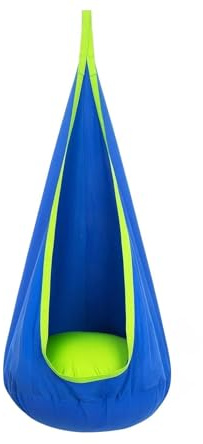 Light Up Hammock Swing Seat with LED Lights | Upgraded Nylon Taffeta Swing with Inflatable Cushion, Indoor & Outdoor Use, 1 Piece, Blue