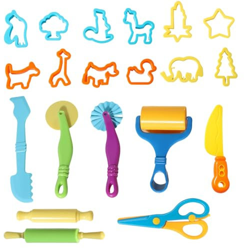 STAVHERT 20 Stück Knete Zubehör Set, Knetwerkzeug Ab 2 Jahre, Knetzubehör, Knetset Für Kinder, Knetspielzeug, Kinetic Sand Zubehör