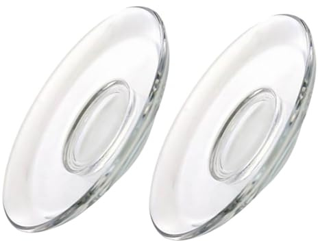 ROMISBABA 2 pezzi Piattini Trasparenti in Vetro per Tazze da Tè Small Coasters Resistenti e Leggeri per Casa Ristorante e Hotel Design Rotondo Elegante Riutilizzabile