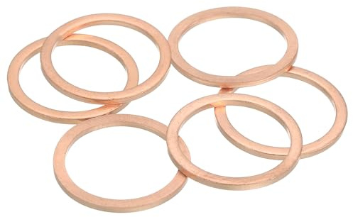 QUARKZMAN 6Stk Unterlegscheiben M26 Kupferscheiben 26mm ID 32mm OD 2mm Dick | Kupferdichtring, Quetschscheiben Sortiment Für Schrauben Maschinenreparatur