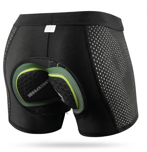 NICEWIN Radunterhose Herren mit Sitzpolster Radlerhose Unterwäsche 4D Gepolsterte Fahrradhose Kurz Atmungsaktive schnelltrocknende stoßfeste Herren Fahrrad Unterhose