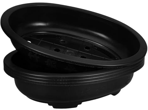 DECOMELODY Set 4 Vasi da Fiori Ovali in Plastica per Bonsai, Fioriere da Esterno Leggere e Riutilizzabili, Contenitori Grandi per Piante da Giardino e Decorazione Balcone