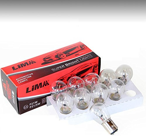 10 x (Stück) bay15d Lampe Lima P21/5W 21 Watt + 5 Watt 12V Auto Glühbirne OVP