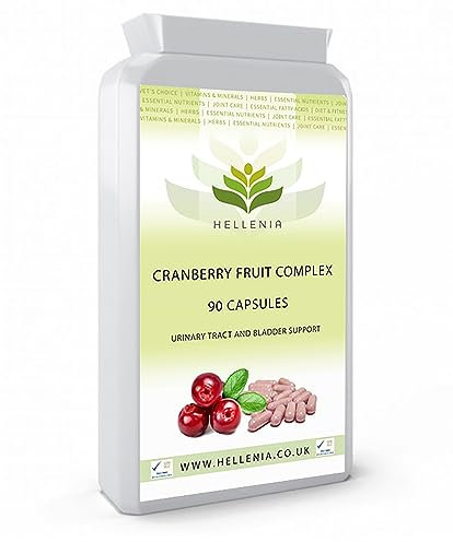 Cranberry Fruit Capsules for Womens Health | Cranberry 3,000mg Plus Bilberry, Elderberry & Blueberry - 90 Vegan Capsules I UTI Support for Women I Easy to Swallow I Made in The UK by Hellenia