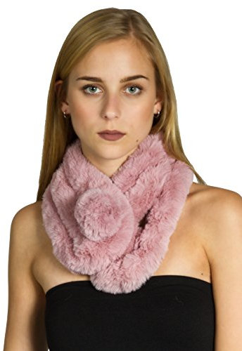 Caspar SC478 Damen Kunstpelz Fell Schal Pelzkragen Fellkragen, Größe:One Size, Farbe:rosa