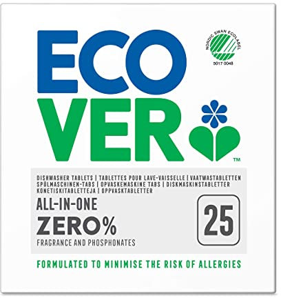 Ecover - Pastiglie per lavastoviglie Zero, confezione da 25