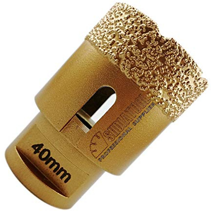 SHDIATOOL Punta per Trapano Diamantata 40mm Vacuum Brasato Foretto Diamantato con Filettatura M14 per Porcellana Piastrella Granito Marmo Taglio a Secco