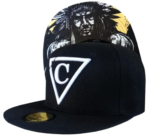 Capiche [99+ Designs] Sombrero Snapback Negro, The Chief, Gorra de Jefes, Diseño Indio, Ejercicio, Completamente Clásico, Sombreros Planos para Hombres, Béisbol