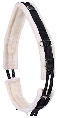 ARBO-INOX - Longiergurt - beidseitig einstellbar - mit Kunstfell - farbig (Full WARMBLUT, Schwarz)