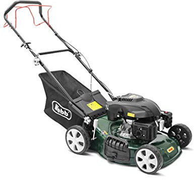 Webb WER460SP 18/46cm Self Propelled Rotary Petrol Lawnmower, 141cc Engine, 7 Cutting Heights, 55L Collection Bag - 3 Year Guarantee