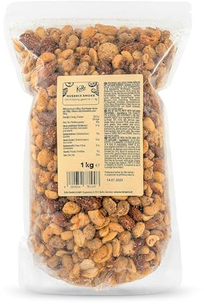 KoRo - Mix di frutta secca affumicata 1 kg - versatili e gustose - formato convenienza - da sgranocchiare come snack e per aperitivi