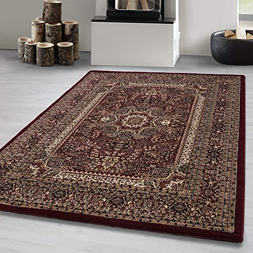 Carpetsale24 Orient Teppich 240x340 cm Rot, Klassisches Wohntextil im Landhausstil, Strapazierfähig & stilvoll für großzügige Räume oder Wohnlandschaften