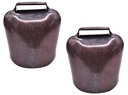 EXCEART Campanas para ovejas, vacas y ganado, 2 unidades, campanas de cría de bronce, accesorios agrícolas con sonido nítido y superficie lisa, cencerro portátil 2,48 x 1,89 x 1,18 in