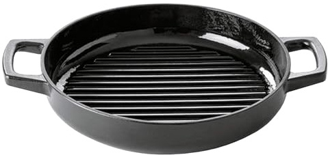 Beka Nori - Poêle Gril en Fonte - 28 cm - Rainures Profondes - Tous Feux Compatible Induction & Barbecue - Émail Triple Couche