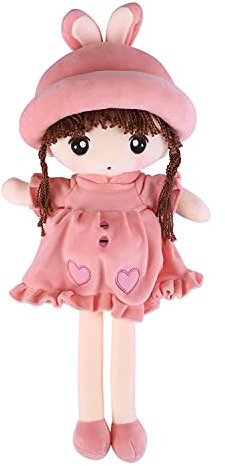 Stoffpuppe babypuppe Püppchen mit Haar Weiche Puppe Baby Kinder Mädchen Kuscheltier Baby Doll Plüschtier Gefüllte Puppen Mädchen Plüsch Spielzeug Geburt Taufgeschenk Schlafen Spielen Kuschelpuppe