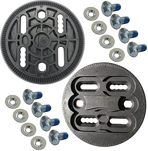 UP100® Juego de Discos de encuadernación de Snowboard Disco Negro (par) Repuestos de encuadernación Placas de Montaje con Juego de Tornillos de fijación (Diámetro 94,5 mm)