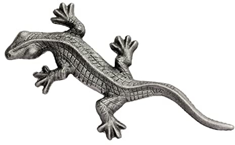 UHRIG Gecko aus Gusseisen, Deko für Garten & Terrasse, Metall Skulptur, Gartenfigur aus Eisen