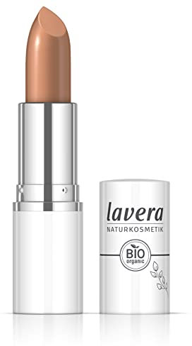 lavera Cream Glow Lipstick -Golden Ochre 06 - Intensive Farbe - Glänzendes Finish - Bis zu 6 Stunden Halt - vegan - Naturkosmetik (1x 18 g)