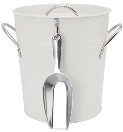 Seau à Glace Rond en Plastique, Pelle Feuille Galvanisée, Bac à Bière, pour Bar Home, Fêtes et Apéros