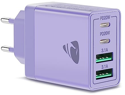 USB C Ladegerät,4-Ports 40W Mehrfach Schnellladegerät USB-C und USB-A,PD 3.0 Power Adapter Stecker Ladeadapter Netzteil für iPhone 14 Pro Max 13 Pro 12 11 SE 2020 XS XR 8 7,iPad,Samsung,Handys