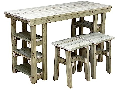 Arbor Garden Solutions potting table wooden multi purpose workbench (150cm + 2x chairs)