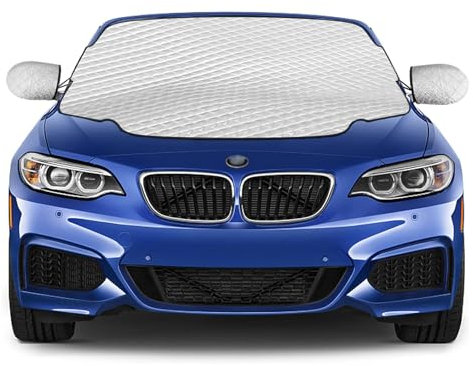 Chollima Car Windscreen Cover for Winter,Windscreen Covers Frost,Magnetic Snow Cover with Side Wing Mirror Cover,Frost Guard Windshield Cover for Cars,147cm×118cm