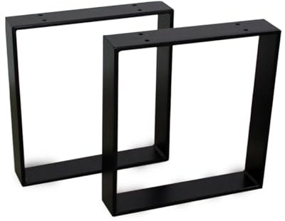 modernLOFTart Bankbeine Tischbeine - DIY Möbelfüße 60x10cm Schwarz - Moderner Industrie-Look für Ihr Wohnzimmer - Metall Industrial Tisch Bank Sitzbank Couchtisch Kufen - Breite 50cm, Höhe 42cm