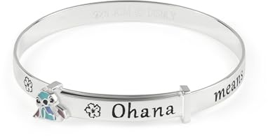 Disney Stitch Girls Armreif aus Sterlingsilber, Ohana bedeutet Familie