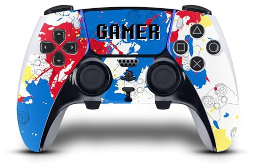 Head Case Designs Offizielle Emoji® Spieler Kunst Muster Vinyl Haut Gaming Aufkleber Abziehbild Abdeckung kompatibel mit Sony PlayStation 5 PS5 DualSense Edge Controller