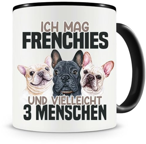 Samunshi® Tasse mit Spruch Ich mag Frenchies Teetasse für Hunde Fans Kaffeetasse Lustige Tassen zum Geburtstag Kaffeebecher French Bully Französische Bulldogge