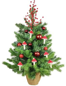 Geschmückter künstlicher Weihnachtsbaum MUCHOMÚRYKA 60 cm mit LED-Beleuchtung IM Topf
